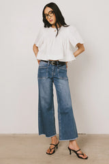 Isha Pleated Top in White