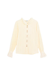 Kaiya Ruffle Collar 100% Cotton Blouse