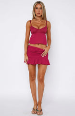 In My Way Mini Skirt Berry