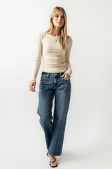 Anya Ribbed Top in Bone