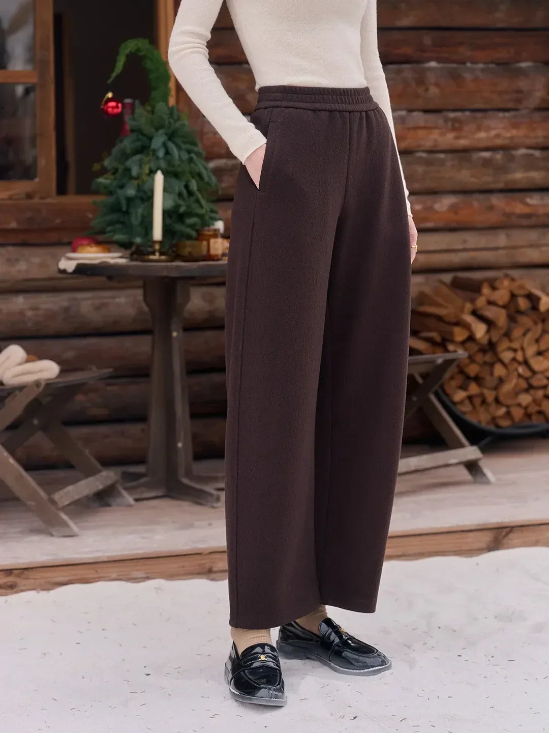 Jessie Silhouette Straight Wool Trousers