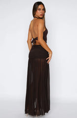 It's Showtime Maxi Skirt Chocolate